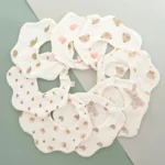 3PCS Cotton Gauze Feeding Bibs Summer Soft Petal Infants Print Saliva Towel Newborn Toddler Burp Cloth Kids Bib - Image 3
