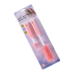 54DF Bottle Cleaning 3PCS Silicone Brushes Long Handle Detachable Straw Nipple Cleaners for Feeding Bottles - Image 5