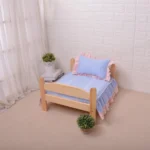Cute Solid Wood Pet Bed Dog Comfortable Bed Free Full Set of Bedding Pet Supplies Removable and Washable Pet Bed - Image 5