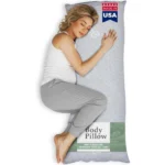 Full Body Pillow for Side Sleepers & Pregnancy Support - Cooling Memory Foam, Legs Belly HIPS Comfort - Light Gray