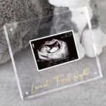 Acrylic Ultrasound Picture Frame, Bright Photo Frame, Sonogram Love at First Sight Keepsake Announcement, Birth Inform