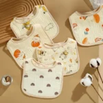 1pcs Bibs Cotton Infant Feeding Bib Newborn Burp Cloths Bandana for Kids Boys Girls Soft Saliva Towel - Image 3