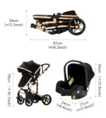 stroller 3 in 1 carriage lightweight stroller for cars with Mommy bag carrier for newborns prams fold - Image 6