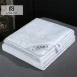 Lanlika Luxury White Nature 100% Silk Quilt Comforter Warmth Jacquard Duvet All Season Double Queen King Sleep Blanket 1Pcs
