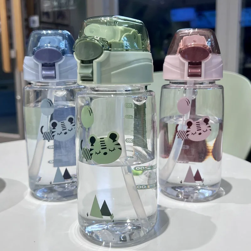 kf-S239b25ab709b4c6784e6762db1df8fcec 550ml Kids Sippy Cup Water Bottles Creative Cartoon Feeding with Straws and Lids Spill Proof Portable Toddlers Beverage Cups - Image 1
