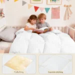Toddler Goose Down Comforter, 41x48 Hypoallergenic Duvet Insert, Soft Lightweight All Season Quilt Blanket for Crib Daycare - Image 4