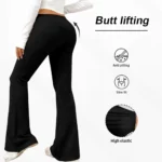 New Maternity Leggings Pregnancy Yoga Pants, Flared Leg Design High Waisted Belly Support for Autumn Winter Outdoor Wear - Image 2