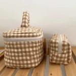 Cute Bear Cosmetic Makeup Bag for Mom Mommy Diaper Bag Nappy Storage Portable Stroller Bags Zipper Organizer Toiletry Kits - Image 4