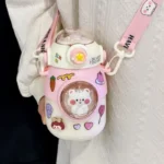 Cute Kids Water Bottles With Straw For Girls Children's 820ml Large Capacity Kawaii Cartoon Student School Travel Water Cup - Image 3