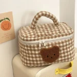 Cute Bear Cosmetic Makeup Bag for Mom Mommy Diaper Bag Nappy Storage Portable Stroller Bags Zipper Organizer Toiletry Kits - Image 2