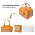 Outdoor PU Leather Pet Dog Cat Transport Carrying Breathable Travel Airline Approved Pet Cages Carriers Tote Bag - Image 6