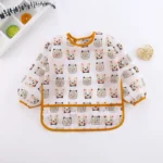 3PCS/1PCS Smock Bibs Waterproof Long-sleeved Eating Feeding Art Apron Newborn Toddler Burp Cloths Fit 0-3 Years - Image 3