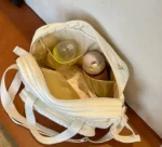 Nylon Crossbody Chic Bear & Tulip Embroidered Diaper Bag with Stroller Clip for Youngsters Travel Essentials - Image 4