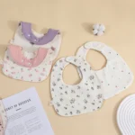 Boys and Girls Pure Cotton Candy Muslim Comfortable Saliva bib Solid Lace Saliva Towel Saliva Towel Supplies - Image 2