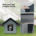 Thermostatic heat cat nest Warm cat sleeping bag closed cat house can be dismantled and washed villa pet supplies - Image 3