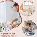 Diaper Organizer Portable Bear Cotton Rope Bin Toddler Diaper Storage Bin For Girls Boys Kids Christmas Shower Party - Image 5