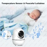 5 Inch Video Monitor With Camera PTZ Zoom Babyphone Cam Security Protection Surveillance Cameras Temperature Sensor Lullaby - Image 5
