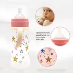 5-36 months 250ml wide caliber PP bottle, silicone nipple, dreamy star pattern, flat bottom lid, best holiday gift - Image 5