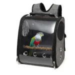 Transparent Breathable Capsule Luggage Carrier Bag Travel Pet Carrier Bird Parrot Backpack with Stand for Parakeets