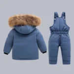 Two-piece Set Children Outdoor artificial Down Jacket Winter Clothing Ski Wear Jumpsuit Clothing Warm Suit Infant Snowsuit coat - Image 4