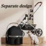 Aluminum Alloy Folding Pet Stroller Breathable Dog and Cat Travel Luxury Designer Bags Portable Puppy Carrier Dog Accessories - Image 2
