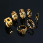 Hot-selling Golden Spade A Ring Ring Men's Lucky Playing Card Jewelry Ring 7-piece Set - Image 2