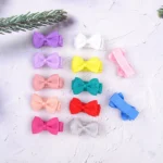 1.2 Inches Solid Colors Mini Hair Bows With Clip For Kids Girls Hairgrips Ribbon Covered Safety Bows Headwear Hair Accessories - Image 6
