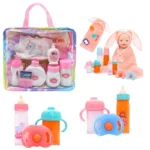 Doll Feeding Bottle Set Care Toy Stroller 2pcs Milk And Juice Bottles With Toy Pacifier Doll Accessories
