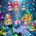 40cm Mermaid Pregnancy Doll Suit Doll Have A In Her Tummy For Doll Fashion Sequin Fishtail Dress Child Educational Toy