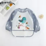 For1-3Year Long Sleeve Scarf Waterproof Toddler Art Smock Feeding Bib Apron Pocket Infant Boys Girls Burp Cloth Banana Bibs - Image 2
