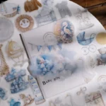 43pcs Kawaii Pregnancy Newborn Stickers Pink Cute Girls Boys Stickers Bear Dress Flower Stickers Gift Card Making - Image 3