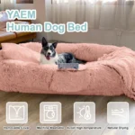 Jumbo 71x45 Faux Fur Dog Bed with Orthopedic Support for Humans & Pets, Washable Cozy Bedding Set - Image 5