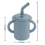 1PC Kids Learn to Drink Cup Portable Cartoon Learning Feeding Straw Cup Food Grade Silicone Water Bottle Children's Tableware - Image 4