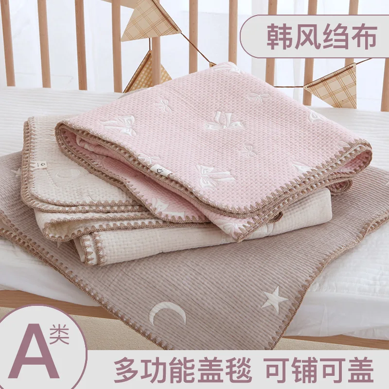 kf-S3cd83325afcd4790ababd9e894f08af9Z 100% Cotton Stroller Crib Receiving Blanket Bedding Quilt Blanket Newborn Swaddle Wrap Sofa Throw Blankets Soft Breathable - Image 1