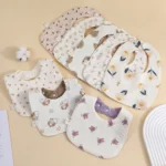 Boys and Girls Pure Cotton Candy Muslim Comfortable Saliva bib Solid Lace Saliva Towel Saliva Towel Supplies