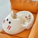 Semi-enclosed Cat Bed Winter Warm Slippers Cat Bed Breathable Removable Cats Sleeping Bag High Resilience Soft Pet Dog Toys - Image 6