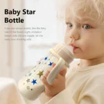 5-36 months 250ml wide caliber PP bottle, silicone nipple, dreamy star pattern, flat bottom lid, best holiday gift - Image 3