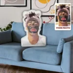 Personalized Photo Plush Pillow - Custom FaceBodyNameTextLogo - Upload Your Own Picture - Soft Fabric Cushion for Bed, Sofa, Car - Image 3