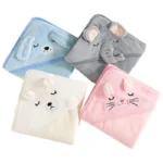 Cartoon Animal Bath Towels Soft Newborn Hooded Towel Blanket Toddler Bathrobe Warm Sleeping Swaddle Wrap for Boys Girls - Image 2