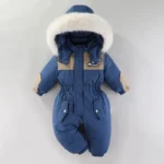 Winter Children Ski Suit Thicken Waterproof Jumpsuit Warm Girl Snow Wear Plus Velvet Infant Clothes Boys Coat 1-5 Year - Image 3