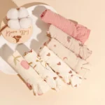 2Pcs Infant Toddler Pure Cotton Lotus Leaf Edge Drool Towel Four Layer Muslin 100% Cotton Printed Bib Newborn Feeding Burp Cloth - Image 2