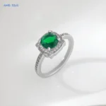 MHS.SUN High Quality Green Zircon Square Rings For Women Luxury Gold Silver Color Ring Wedding Engagement Aesthetic Jewelry Gift - Image 5