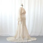 Boho Maternity Photography Dress Two Piece Crochet Knit Maxi Pregnancy Gown Flowy Beach Shower Outfit Maternity Shoot Wear - Image 5