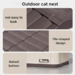 Outdoor Stray Cat Nest Rainproof Closed Cat House Winter Warm Outdoor House Indoor Kitten Sleeping Bag with Doors Pet Products - Image 5