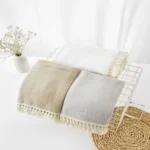 Cotton Muslin Swaddle Blankets for Newborn Tassel Receiving Blanket New Born Swaddle Wrap Infant Sleeping Quilt Bed Cover - Image 4