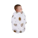 120x110cm Bamboo Cotton Muslin Swaddle Blanket Cute Soft Print Towel Wrap - Image 2
