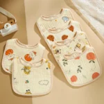 1pcs Bibs Cotton Infant Feeding Bib Newborn Burp Cloths Bandana for Kids Boys Girls Soft Saliva Towel