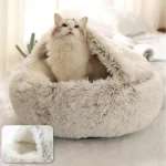 Soft Plush Round Cat Bed Pet Mattress Warm Comfortable Basket Cat Dog 2 in 1 Sleeping Bag Nest for Small Dogs - Image 5