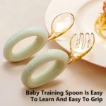 Toddler Cutlery Set Spoons Forks Gum-friendly PPSU Head with Case Self Feeding Training Easy to Silicone Grip Elbow Fork Spoon