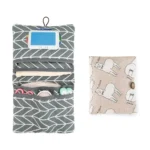 Cartoon Pattern Diapers Storage Pouch Portable Multi-Compartment Toiletry Organizers Large Capacity Reusable